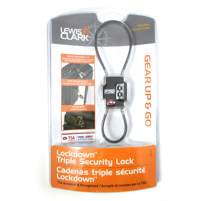Lewis N Clark TSA Triple Security Lock Double Cable Combination