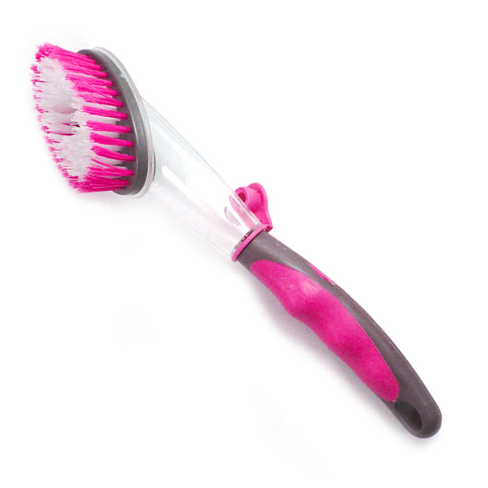 4pc Dish Brush Soap Dispenser Scrubber Clean Kitchen Pots Pans Dishes Dishwand