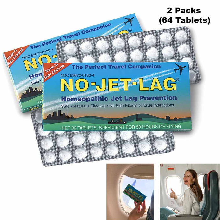 2 Packs No Jet Lag Remedy Homeopathic Pills Jet Lag Relief Travel 64 Tablets