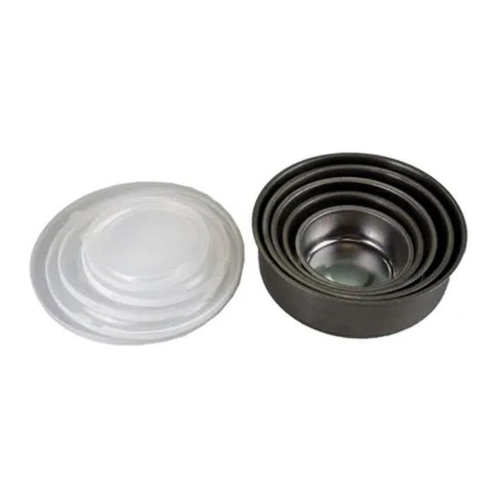 5 Pack Steel Metal Food Storage Saver Containers Mixing Bowl Cookware Meal Lunch