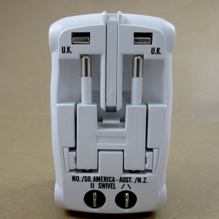 Universal All In One Adapter Plug Surge Protector International Travel Outlet !