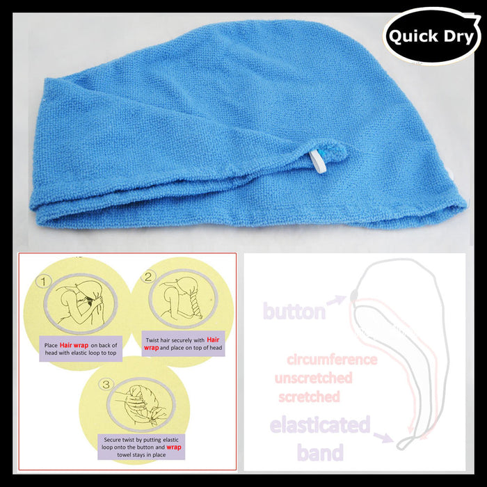 4 Twist Dry Shower Microfiber Hair Wrap Towel Quick Drying Bath Spa Head Cap Hat