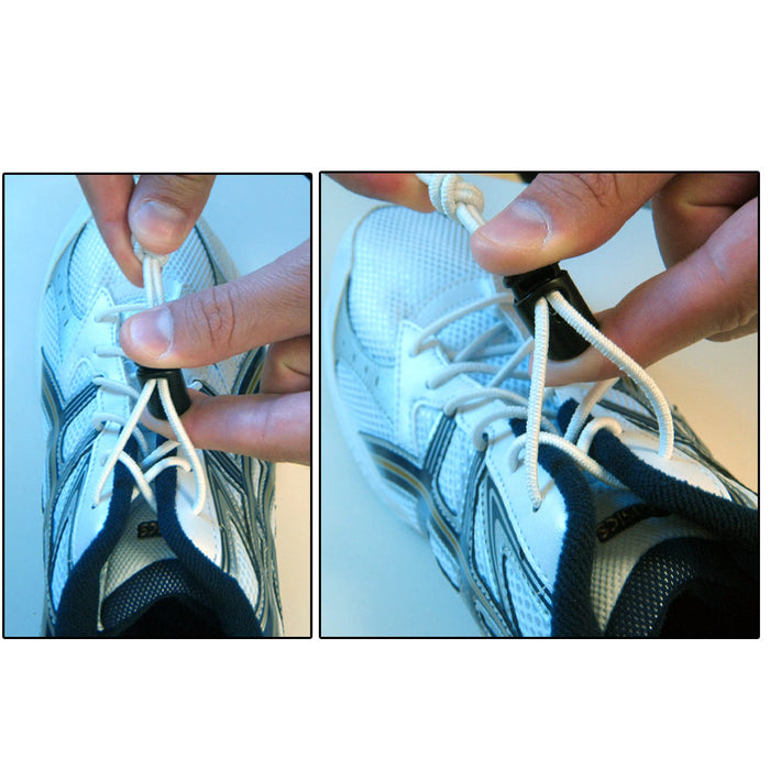 3 No Tie Elastic Shoelace Lock Laces Shoe Strings Fastening Locking To ...