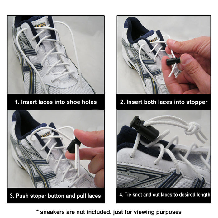 Elastic Shoe Laces Tie Fast Triathlon Marathon Running Run Shoelace Release Pink