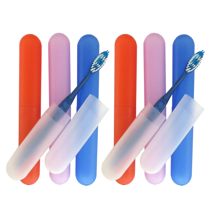 8 Pc Toothbrush Holders Set Cover Case Travel Kit Camping Tube Plastic Box New