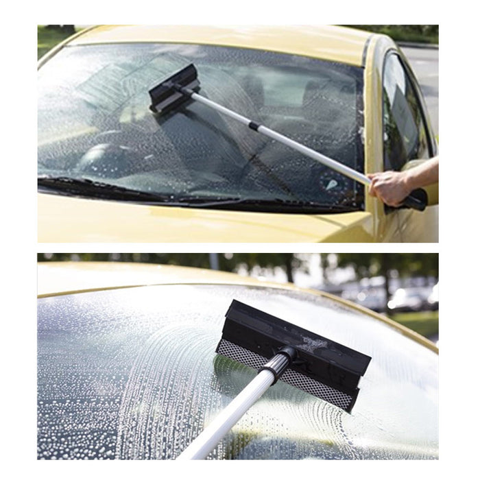 1 Telescopic Window Cleaner Car Squeegee 3 Feet Long Handle Washer Wiper  Brush