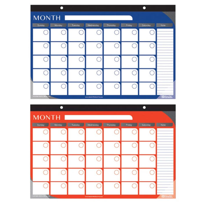 2 PC Monthly Desk Pad Calendar Undated Wall Office Planner Organizer 11" X 17"