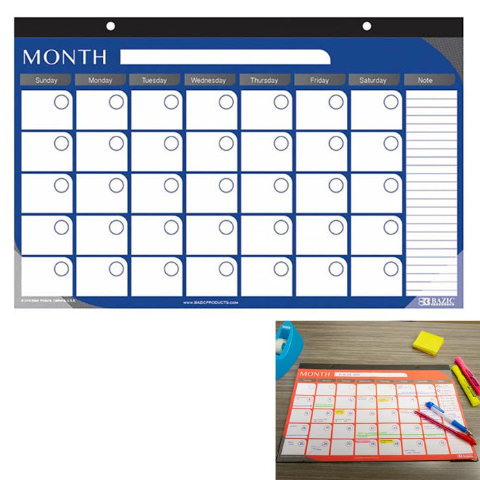 Desk Pad Calendar Wall Daily Schedule Planner Undated 12 Month Large 11" X 17"