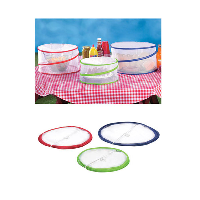 Set of 3 Pop Up Food Covers Mesh Screen Outdoor Picnic BBQ Tent Bug Protector !