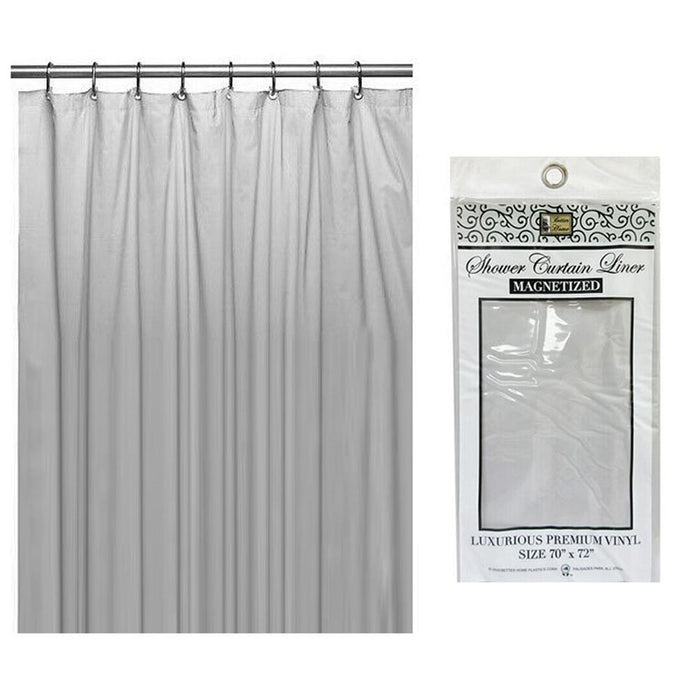 Shower Curtain Liner Heavy Duty Magnetic Mildew Resistant Vinyl Waterproof Gray