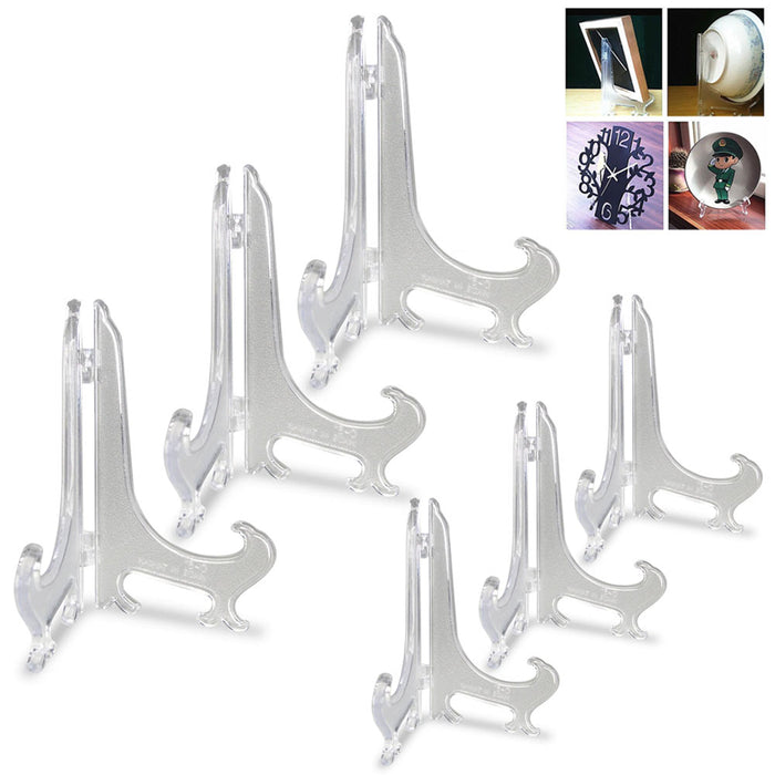6 Pack Display Stand Plastic Easels Picture Frame Photo Stands Art Plate Holder