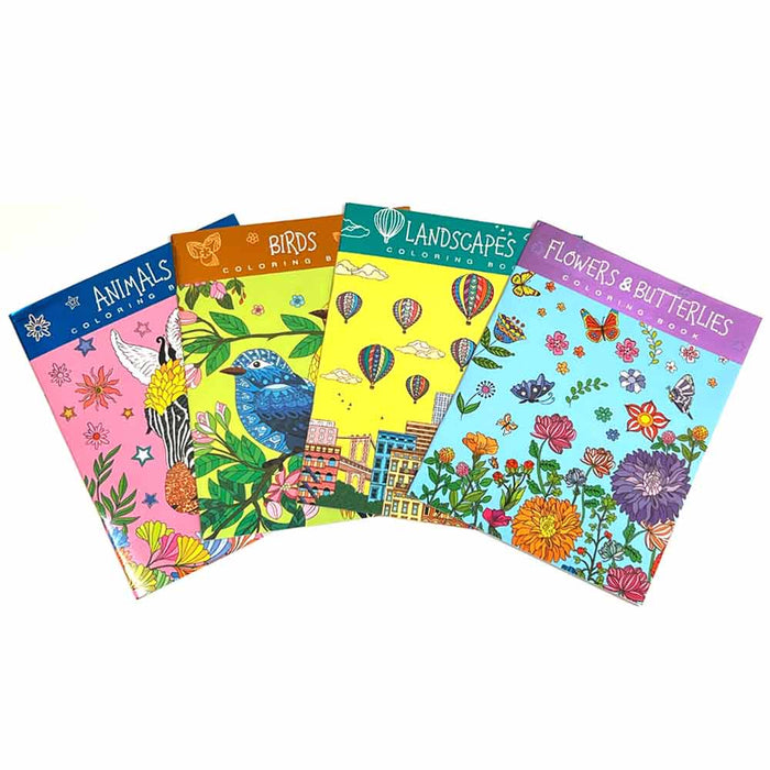 4 Pack Adult Coloring Book Relax Mindfulness Anti-stress Soothe Anxiety Relief
