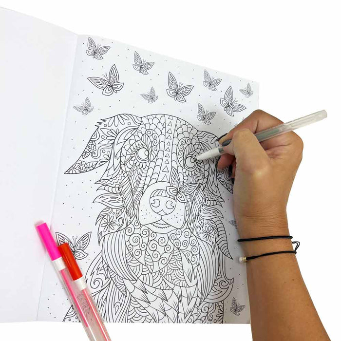 2 Pack Adult Coloring Books Stress Relieving Animals Flowers Landscapes Designs