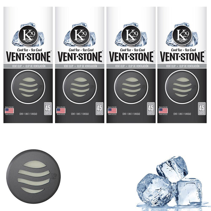 4 PC Ice Cool Vent Stone Car Clip Air Freshener Long Lasting Scent Aroma New Car