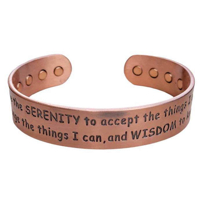 Pure Copper Cuff Bracelet Serenity Prayer Magnetic Healing Arthritis Pain Relief