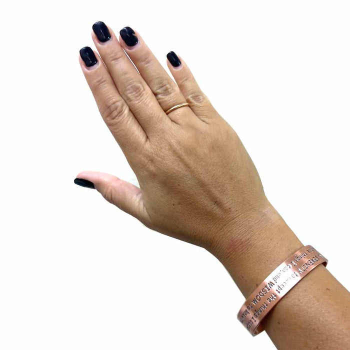 Pure Copper Cuff Bracelet Serenity Prayer Magnetic Healing Arthritis Pain Relief