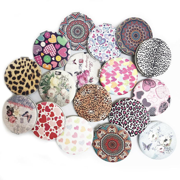 3 Compact Mirror Folding 2 Sided Makeup Handheld Handbag Purse Portable Travel