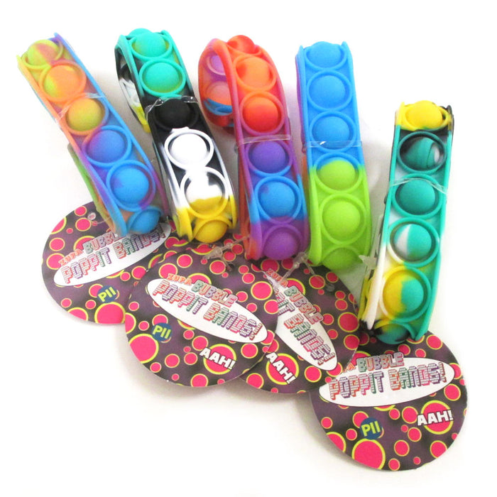 2 Pack Push Pop Fidget Bracelet Stress Relief Finger Sensory Press Silicone Band