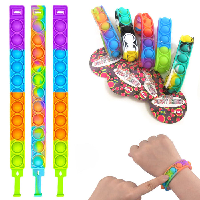 3 Pack Push Pop Bracelet Fidget Toy Pop Sensory Bubble Stress Relief Wristband