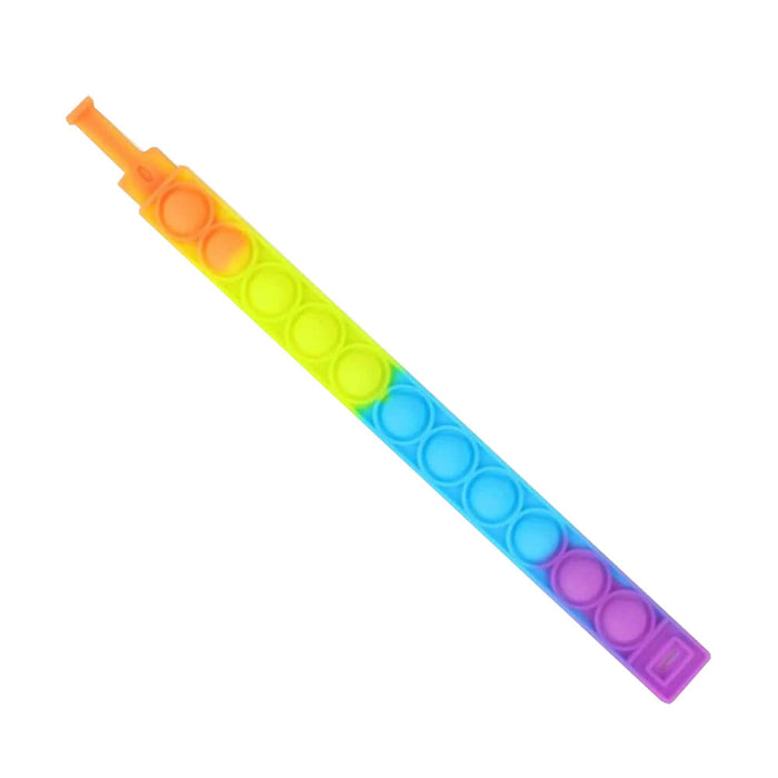 2 Pack Push Pop Fidget Bracelet Stress Relief Finger Sensory Press Silicone Band