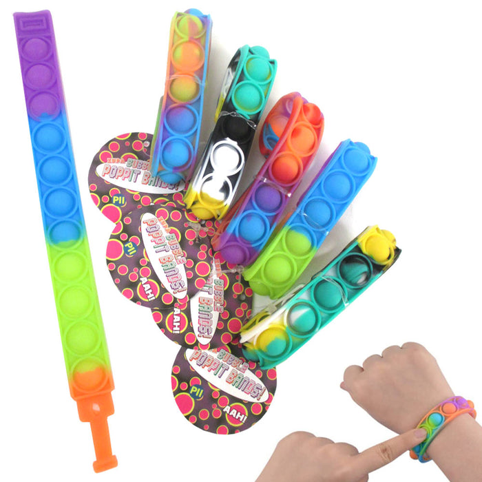 Pop Up Fidget Bracelet Toy Wristband Push Bubble Silicone Sensory Stress Relieve