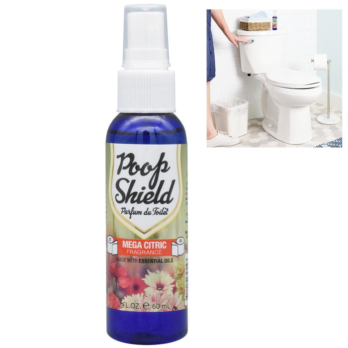 1 Poop Shield Toilet Spray Citrus Air Freshener Odor Eliminator Bathroom Car 2oz