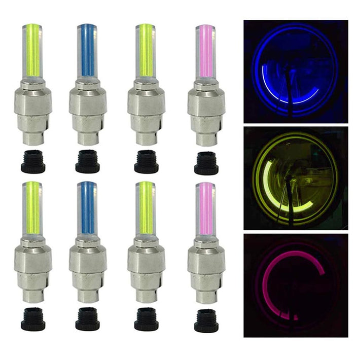 8PC Bike Wheel Lights Bright Tire Safety Cycling Cool Visible Bicycle Decoration