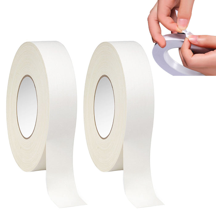 2 Rolls Double Sided Mounting Tape Strong Adhesive Transparent Clear 108 ft x 1 inch, White