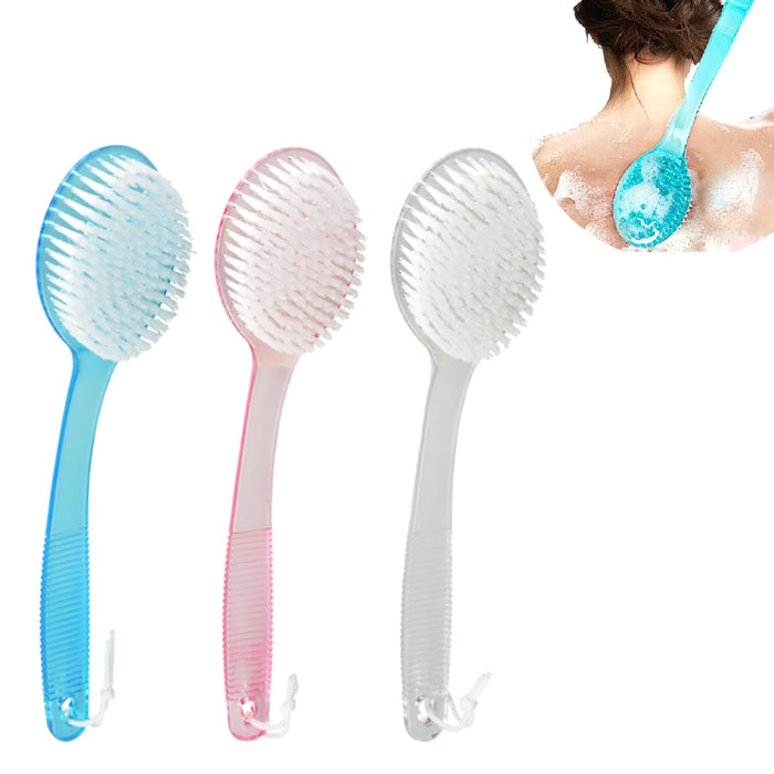 3 Pc Exfoliating Back Scrub Shower Bath Body Brush Scrubber Massager 14" Spa
