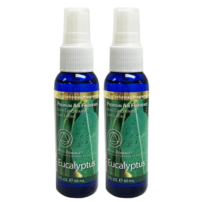 2Pk Eucalyptus Spray Concentrated Air Freshener Odor Eliminator Car Bathroom 2oz