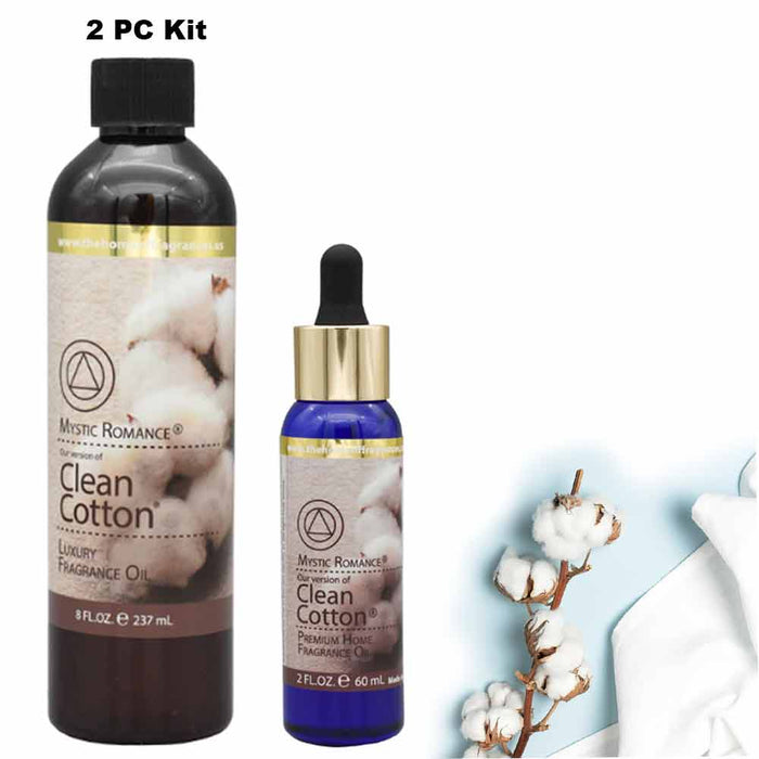2PC Kit Clean Cotton Scent Fragrance Oil Diffuser Burner Candle Fresh Home Aroma