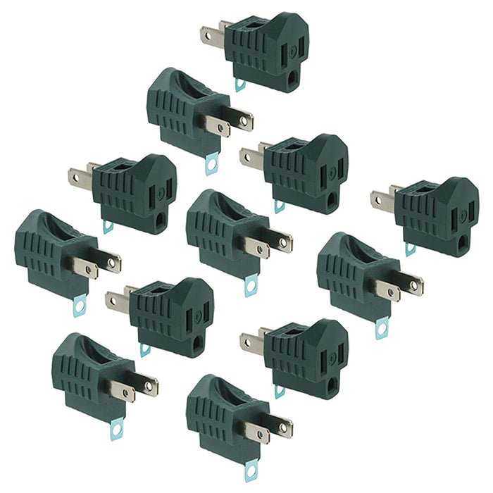 8 Pcs 3 Prong to 2 Prong Outlet Electrical Ground AC Adapter Grounding Converter