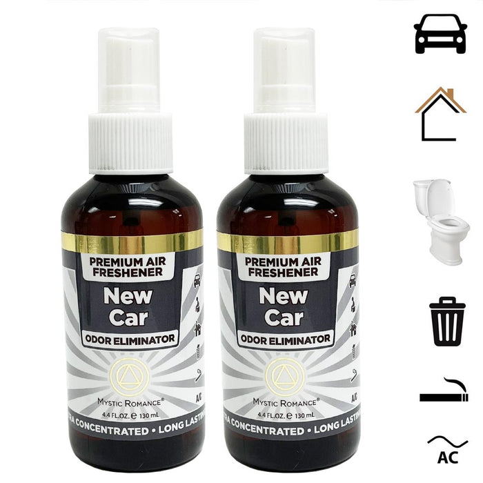 2 Pc New Car Odor Smoke Eliminator Spray Air Freshener Home Bathroom Car 4.4 oz