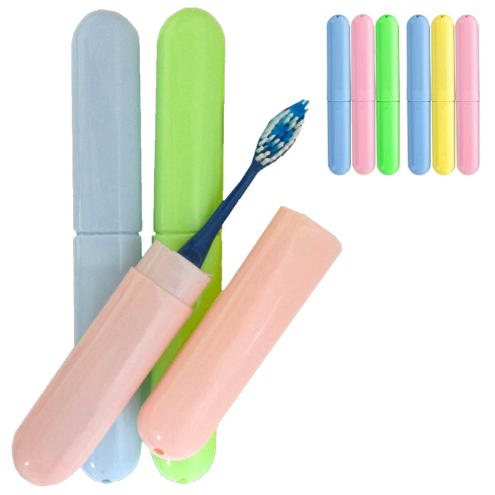 9 PCS Toothbrush Holder Travel Case Protector Cover Plastic Tube Multi Color Set