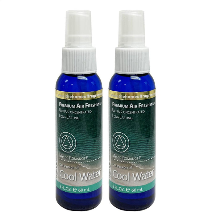 2 Pc Cool Water Scent Odor Air Freshener Spray 100% Concentrated Car Toilet 2 oz