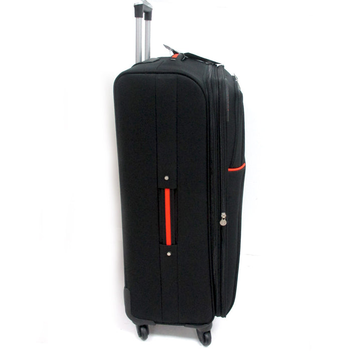 3 Pc Black Expandable Spinner Rolling Suitcase Luggage Travel Set Carry On New !