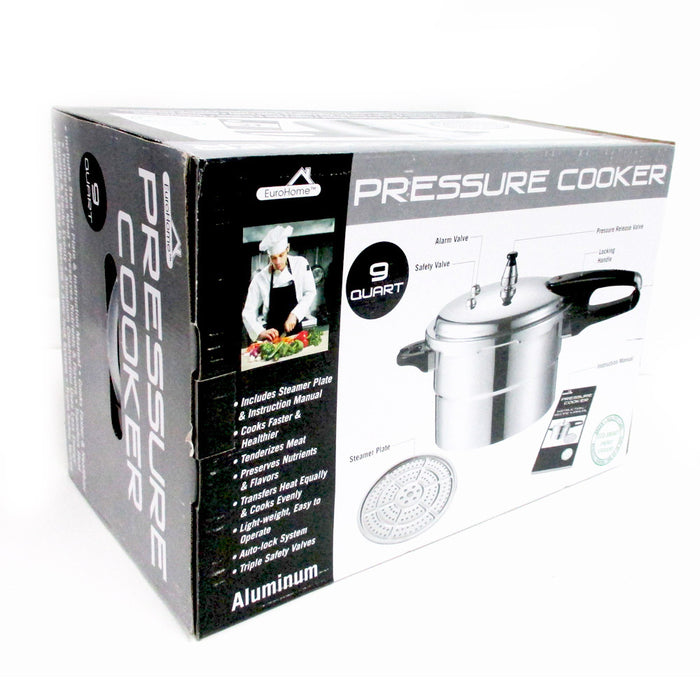 Pressure Cooker 9 Quart Kitchen Cookware Pot Steamer Heavy Duty Aluminum New !