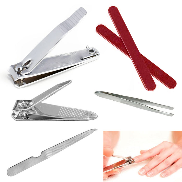 7 PCS Pedicure Manicure Set Nail Clippers Grooming Trim Cleaner Cuticle Kit Case