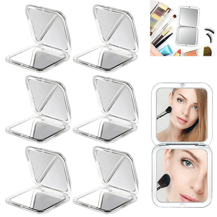 6 Double Sided Folding Mirror Compact Magnifying Travel Cosmetic Makeup Handheld