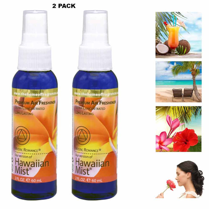 2 Pack Hawaiian Mist Air Freshener Odor Eliminator Spray Scent Fresh Clean Home