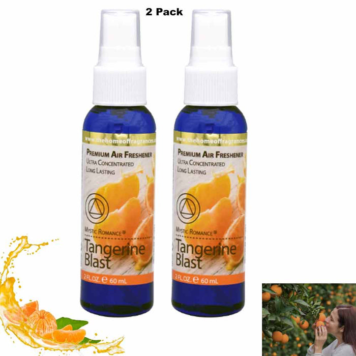 2 Bottles Tangerine Air Freshener Odor Eliminator Spray Home Car Office Clean