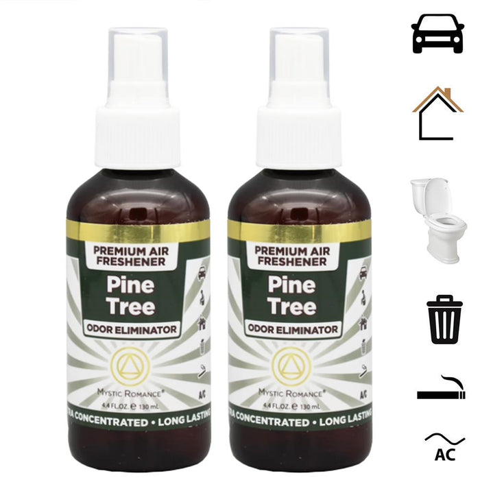 Pine Tree Air Freshener Spray 2 Pack 4.4oz Long Lasting Car Home Odor Eliminator