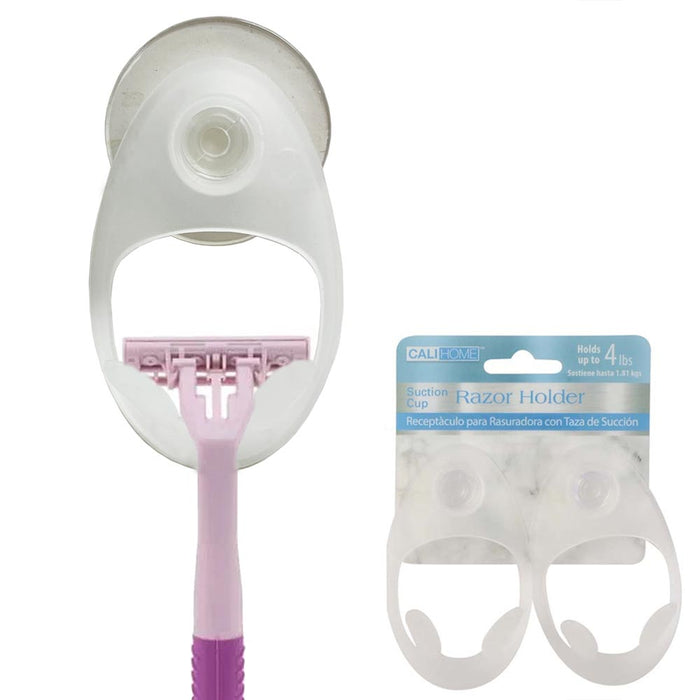 2 Razor Holder Shower Powerful Vacuum Suction Cup Shaver Hook Removable Bathroom