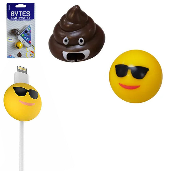 4PC Protective Cable Protector Charging Charger Cord Saver for Cell Phones Emoji