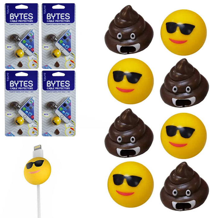 8 Pack Charging Cable Protector Emoji Protective Charger Cord Saver Cell Phones