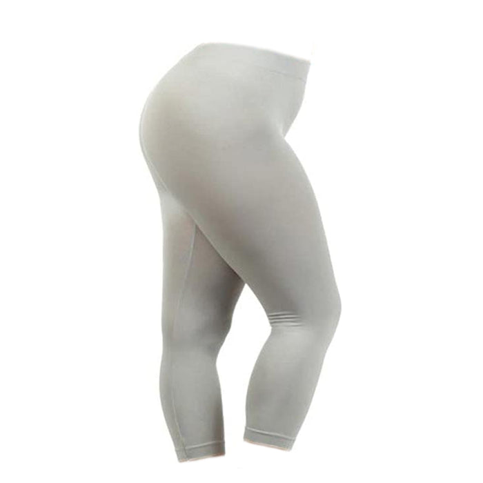 Plus Size Capri Basic Leggings High Waisted Solid Color Soft Pant Stretchy Women