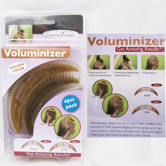 4 Pc Voluminizer Hair Bumpits Volumizer Inserts Brown Blonde Black Hair Styling