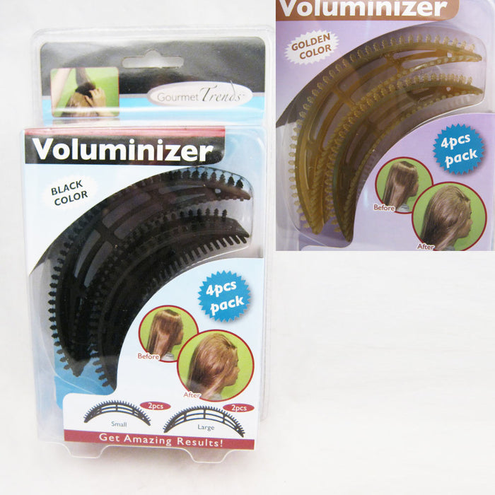 4 Pc Voluminizer Hair Bumpits Volumizer Inserts Brown Blonde Black Hair Styling