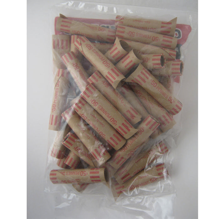 72 Preformed Penny Tubes Paper Coin Wrapper 1 Cent Pennies Shotgun Counter Roll