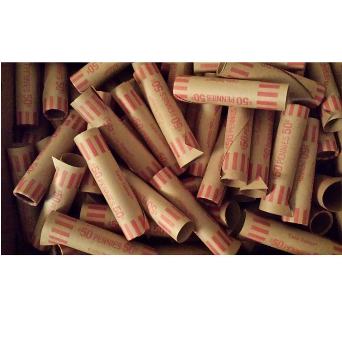 72 Preformed Penny Tubes Paper Coin Wrapper 1 Cent Pennies Shotgun Counter Roll